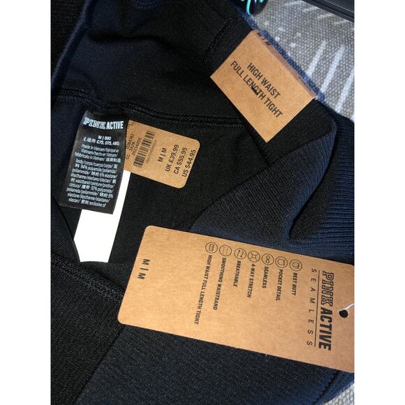 NWT 3 pairs of VS PINK SEAMLESS LEGGINGS ALL NEW WITH TAGS size medium - Picture 4 of 12